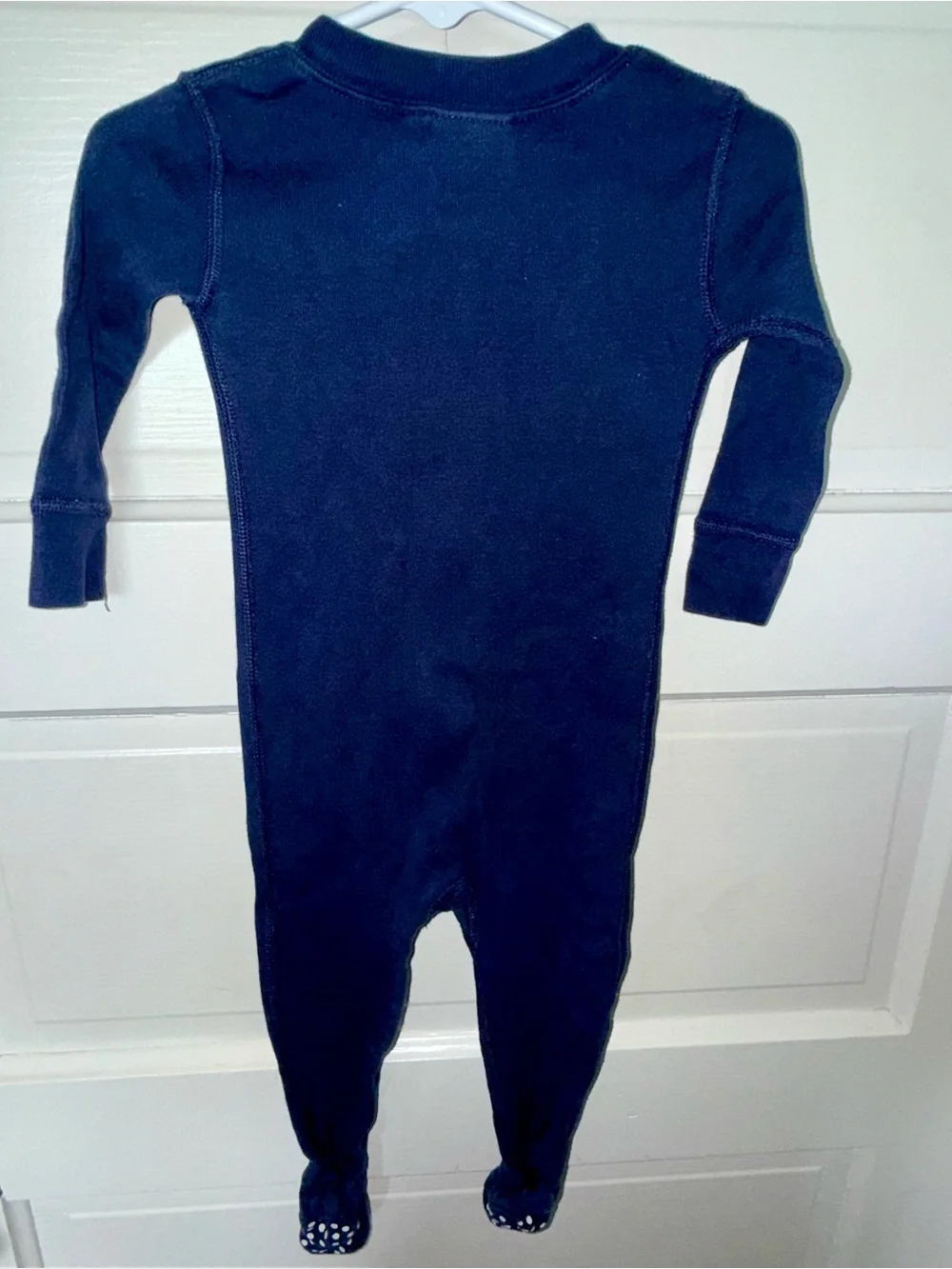 Hannah Anderson Baby 6-12 months- Navy Blue Footed One-Piece Pajamas